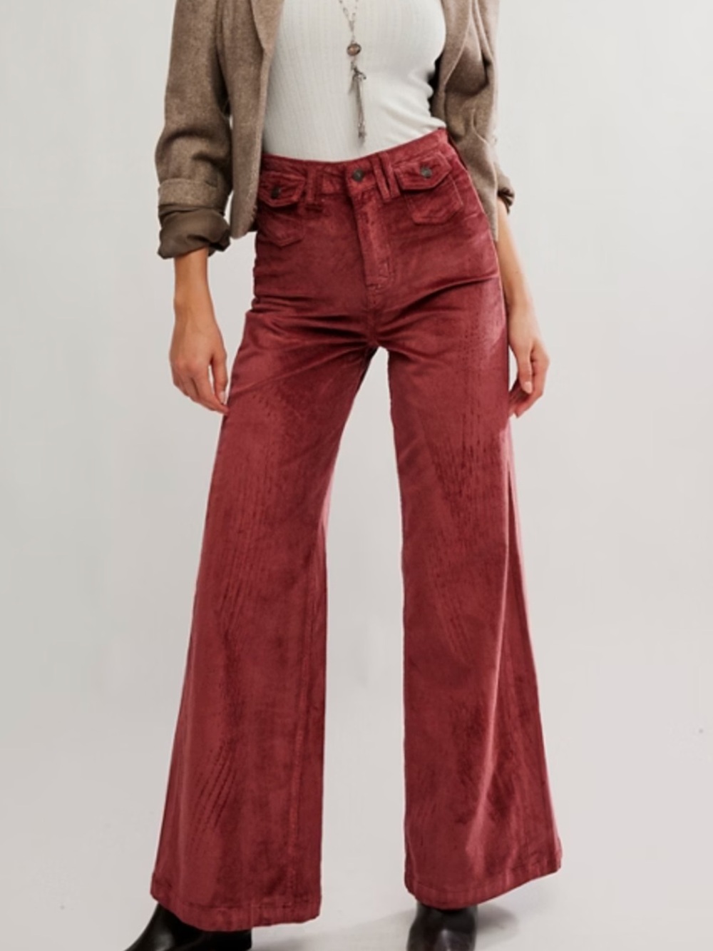 Free People Kellee corduroy Palazzo pants- NWOT- 29